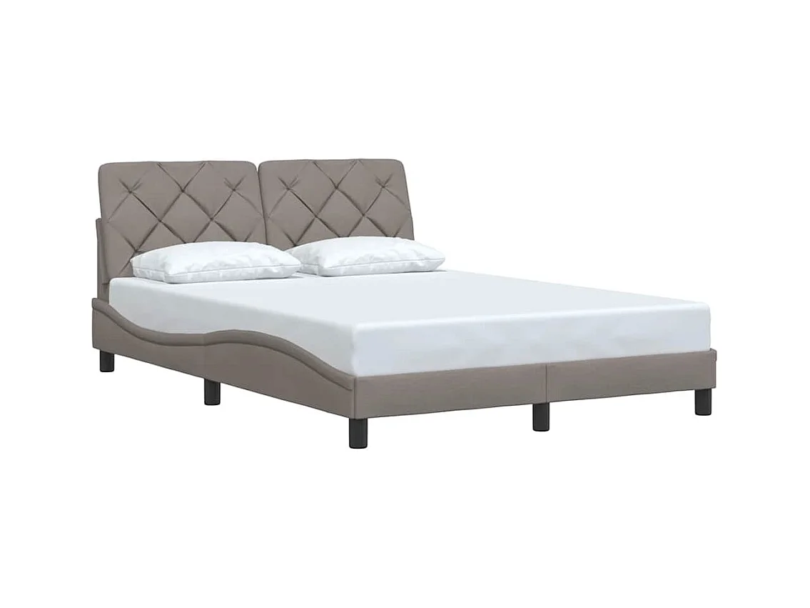 Letto per adulti | Letto matrimoniale | Giroletto senza Materasso Tortora 140x190 cm in Tessuto