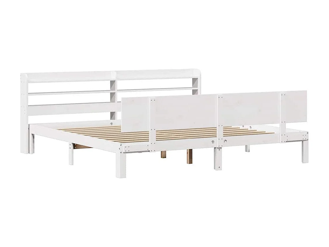 Letto per adulti | Letto matrimoniale | Giroletto con Testiera senza Materasso Bianco 180x200 cm