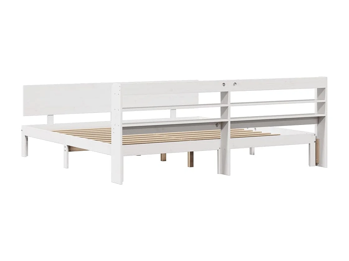 Letto per adulti | Letto matrimoniale | Giroletto con Testiera senza Materasso Bianco 180x200 cm