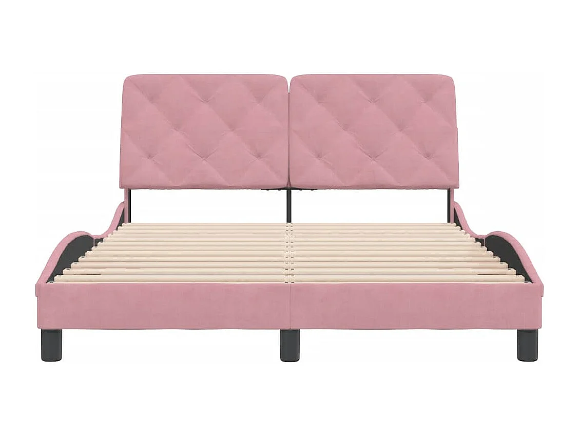 Lit double | Lit adulte | Cadre de lit rose 140x190 cm velours