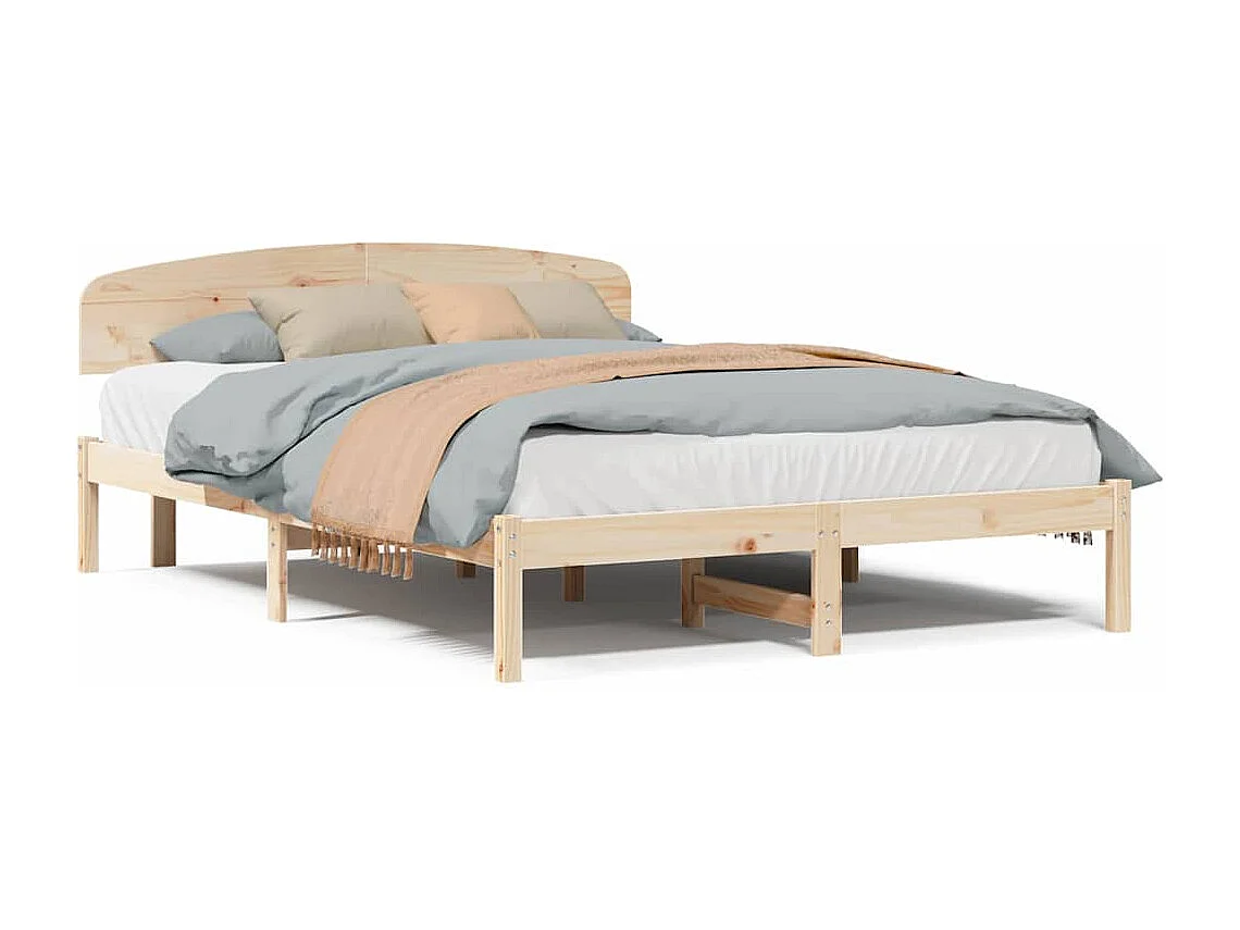 Lit double | Lit adulte | Cadre de lit Marron 150x200 cm Bois de pin massif