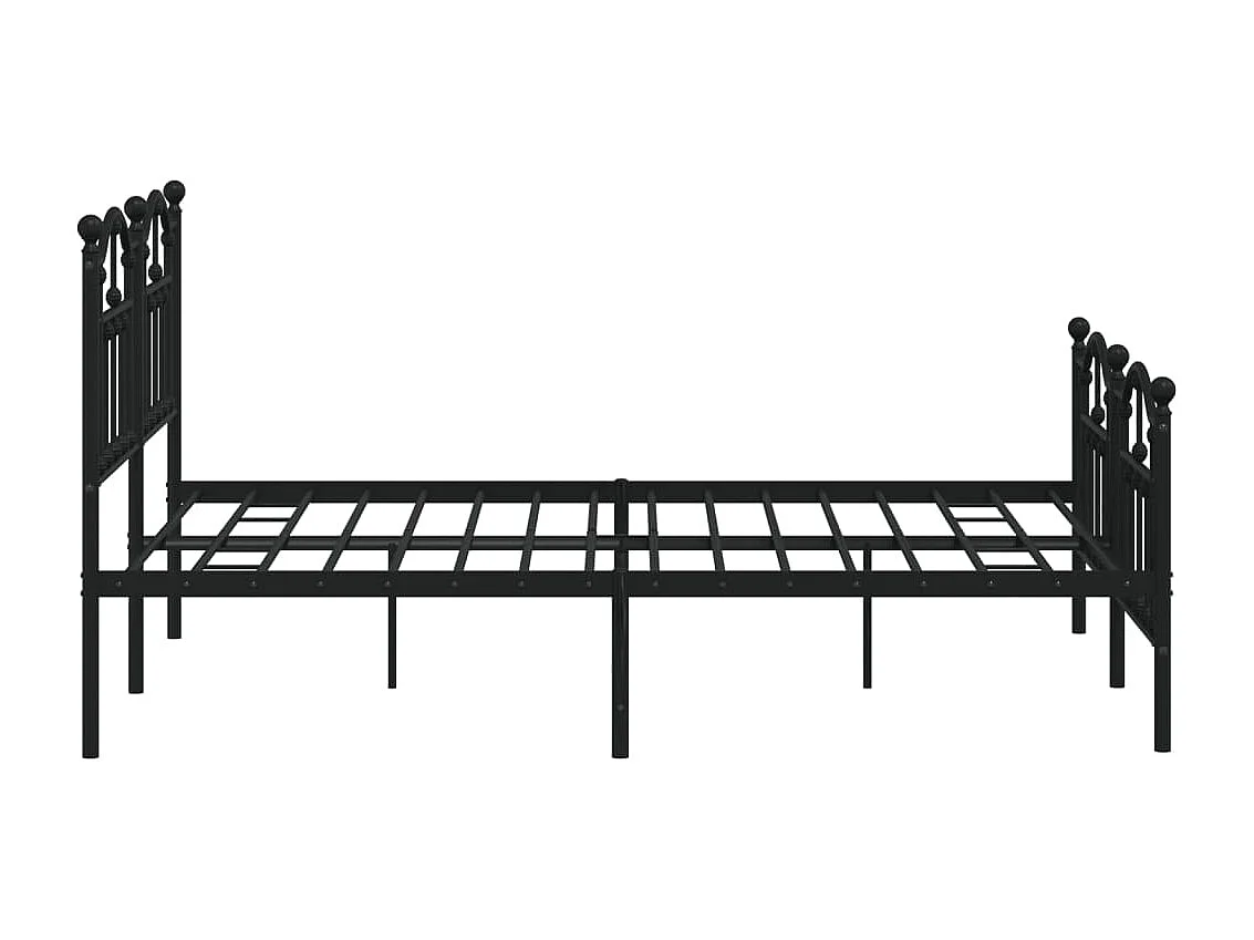 Lit double | Lit adulte | Cadre de lit métal avec pied de lit noir 140x200cm