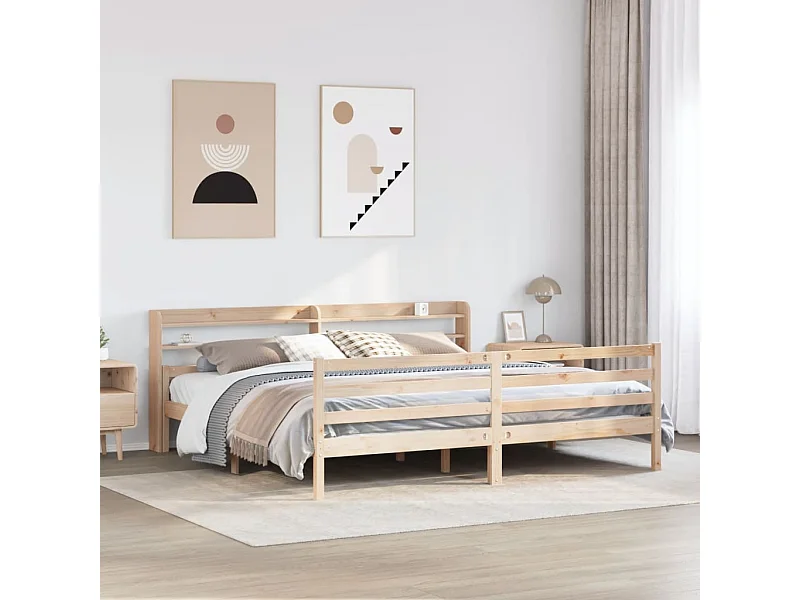 Lit double | Lit adulte | Cadre de lit avec tête de lit 200x200 cm