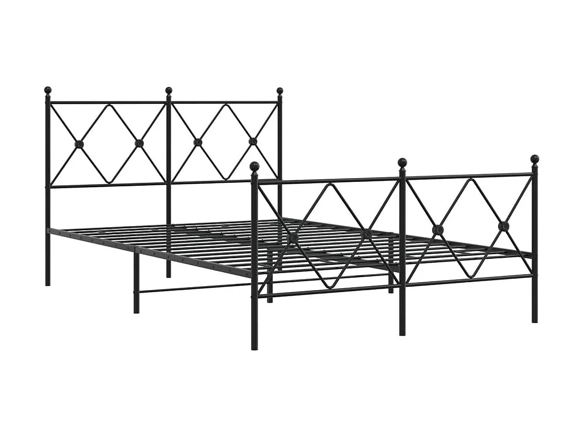 Lit simple | Lit adulte, enfant | Cadre de lit métal avec pied de lit noir 120x190cm