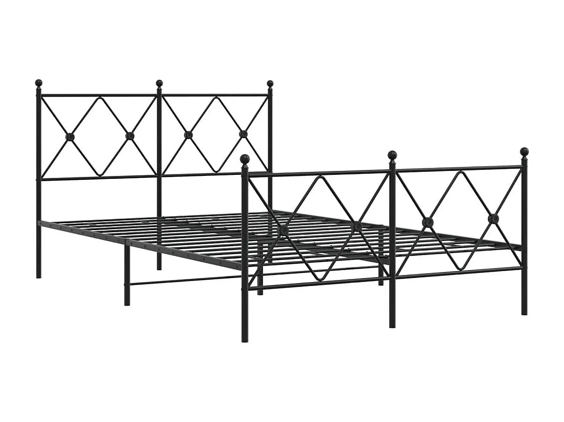 Lit simple | Lit adulte, enfant | Cadre de lit métal avec pied de lit noir 120x190cm