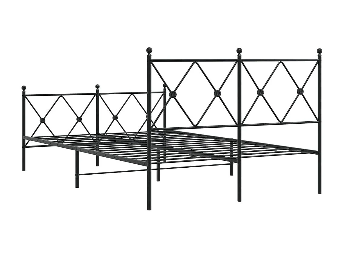Lit simple | Lit adulte, enfant | Cadre de lit métal avec pied de lit noir 120x190cm