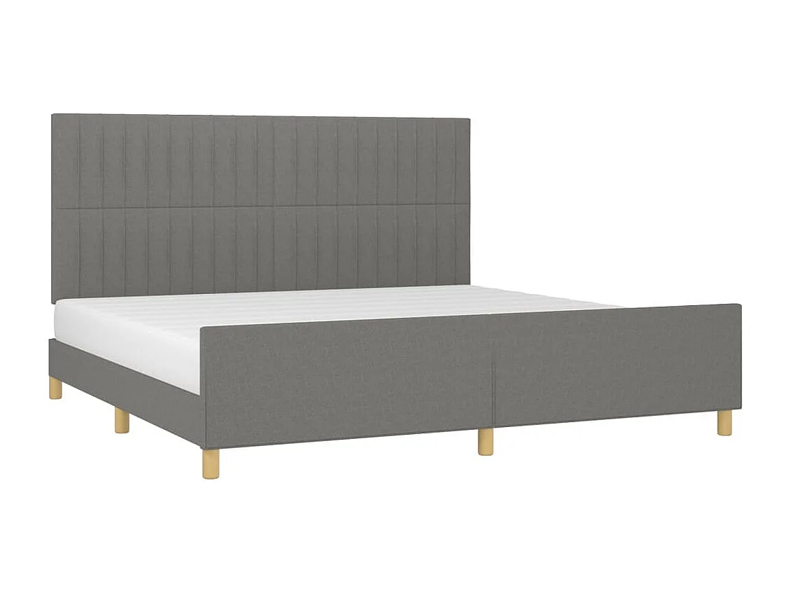 Lit double | Lit adulte | Cadre de lit gris foncé 200x200 cm tissu
