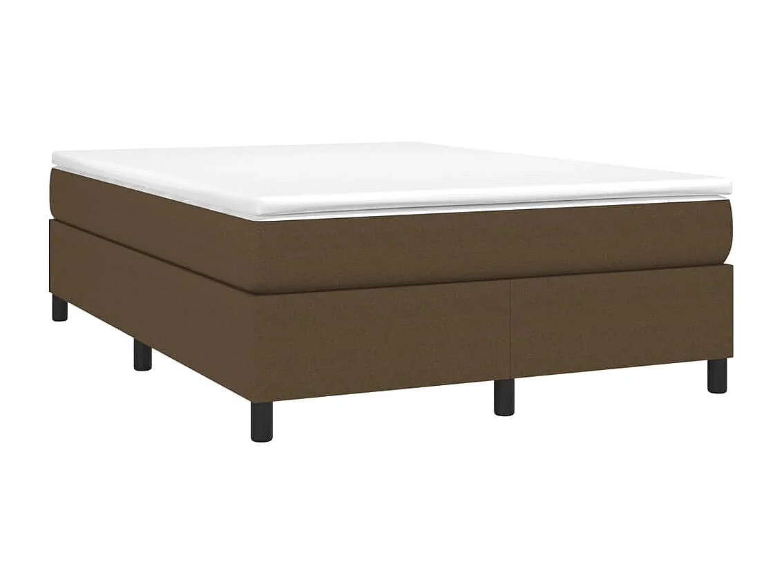 Lit double | Lit adulte | Cadre de lit marron foncé 140x190 cm tissu