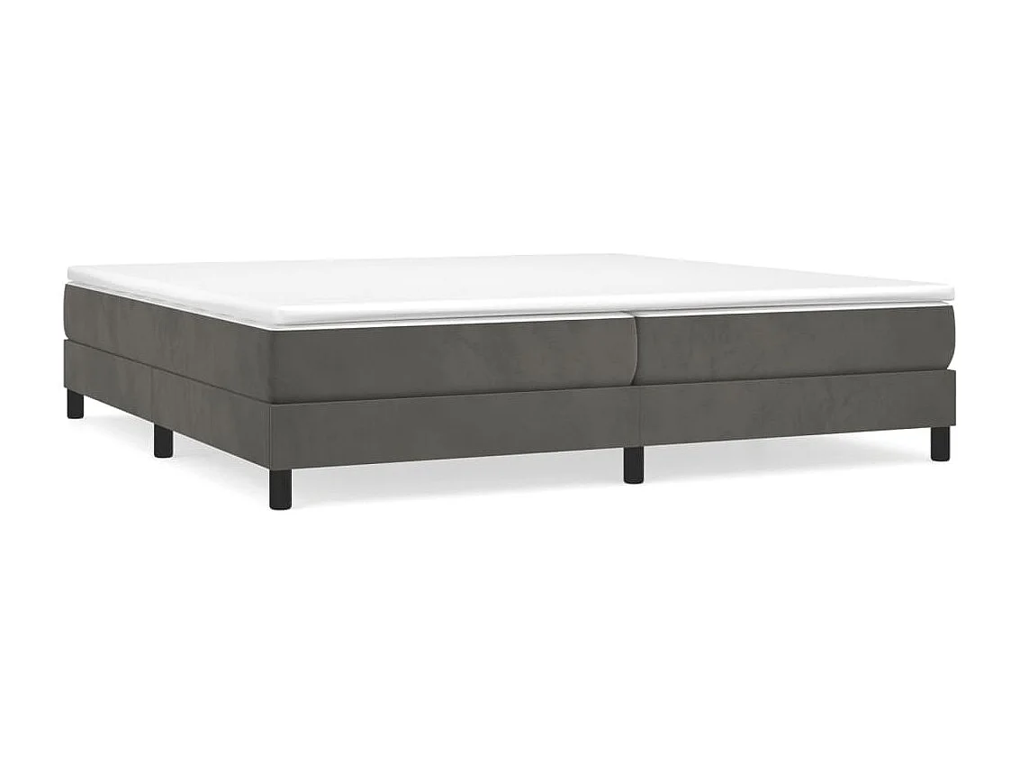 Lit double | Lit adulte | Cadre de lit gris foncé 200x200 cm velours