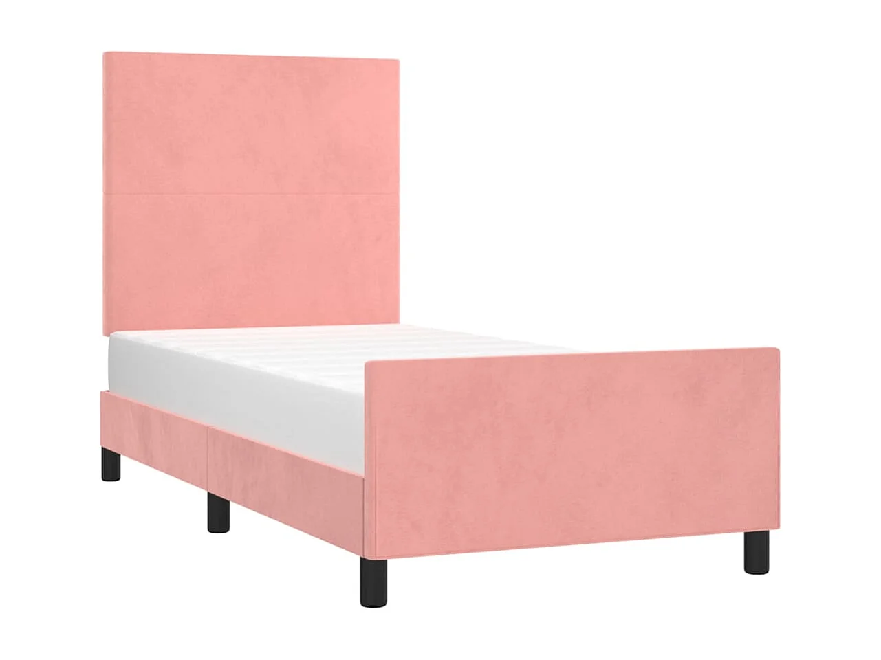 Lit simple | Lit adulte, enfant | Cadre de lit rose 100x200 cm velours