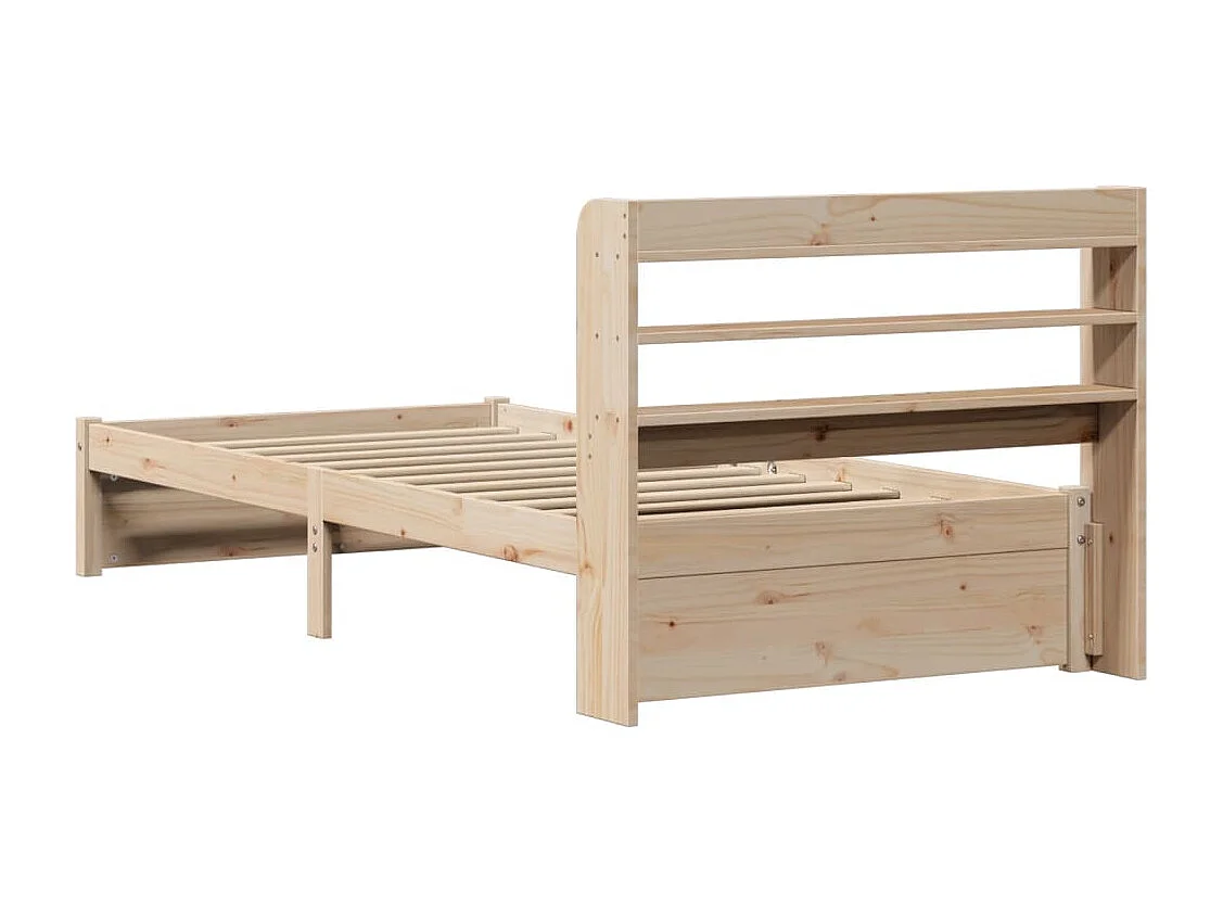 Letto per adulti | Letto singolo | Giroletto con Testiera 75x190 cm in Legno Massello di Pino