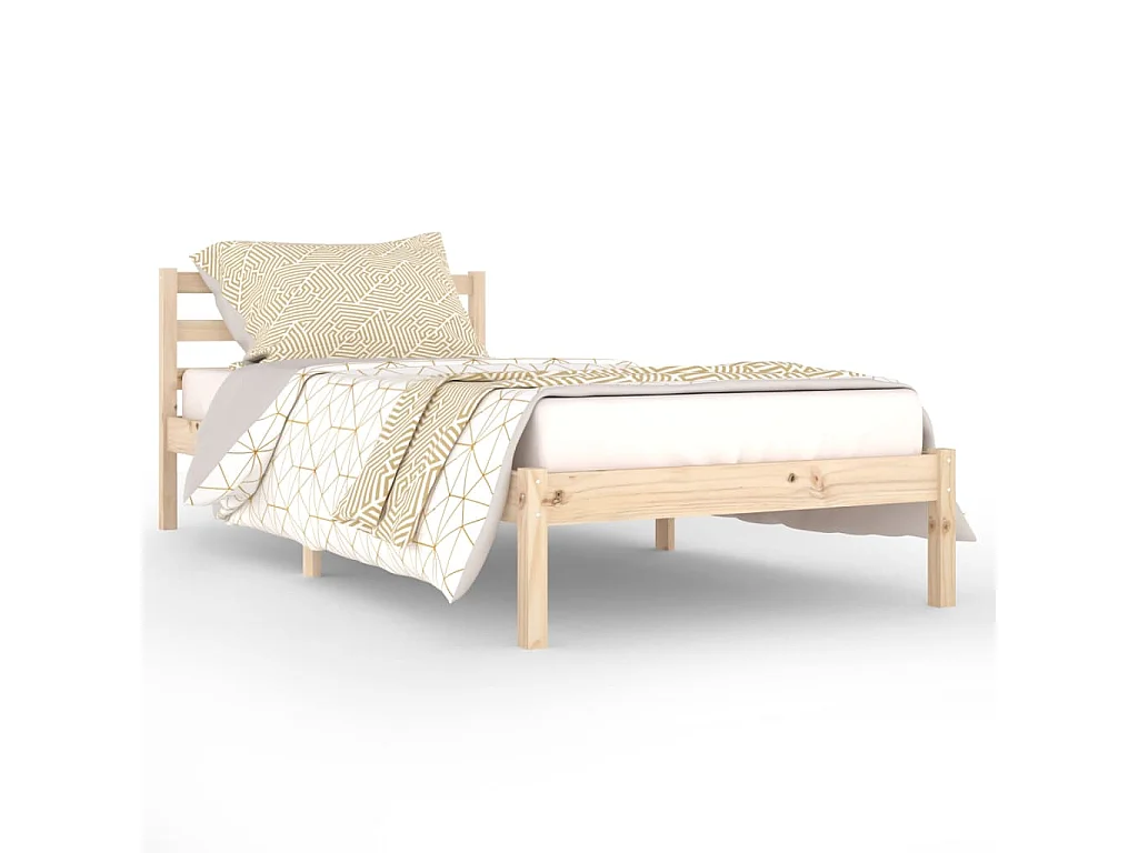 Lit simple | Lit adulte, enfant | Cadre de lit bois de pin massif 90x200 cm