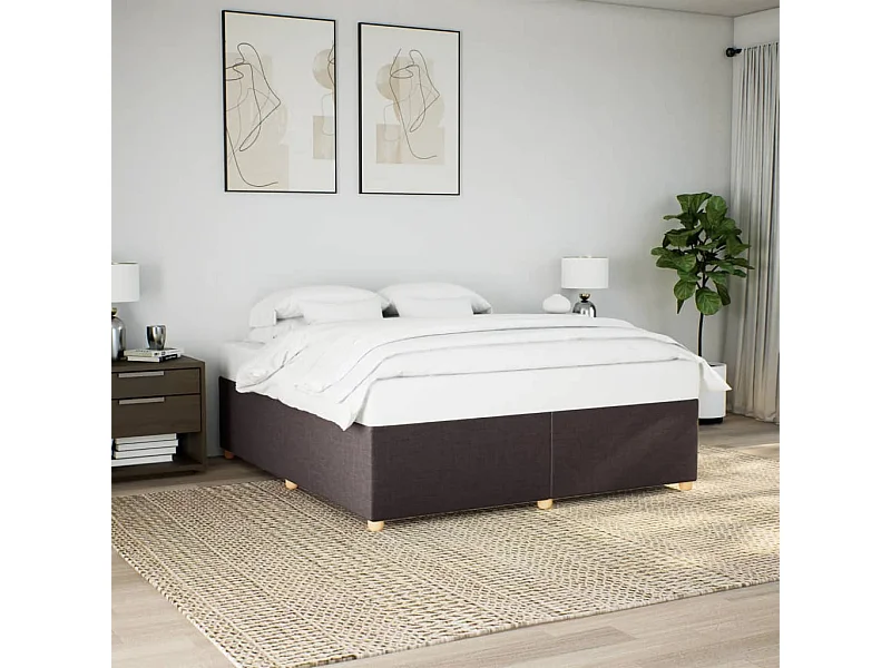 Letto per adulti | Letto matrimoniale | Giroletto senza Materasso Marrone Scuro 200x200 cm in Tessuto