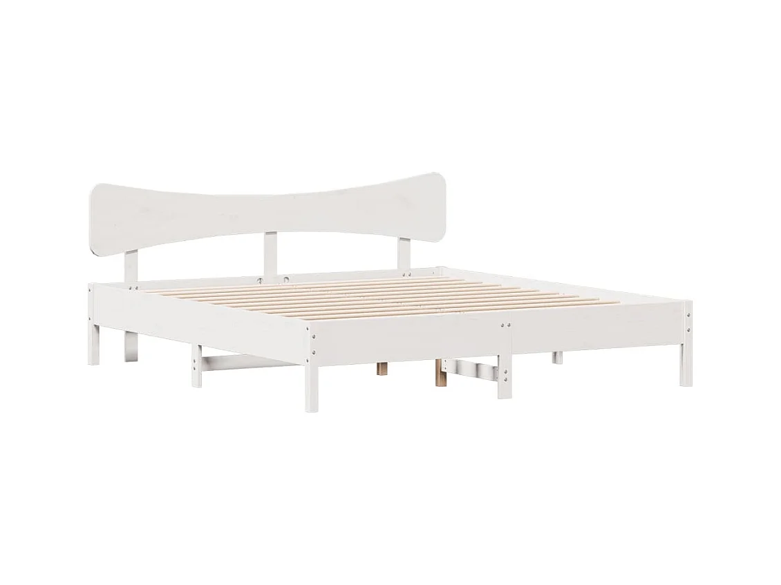 Letto per adulti | Letto matrimoniale | Giroletto senza Materasso Bianco 160x200 cm Legno Massello Pino