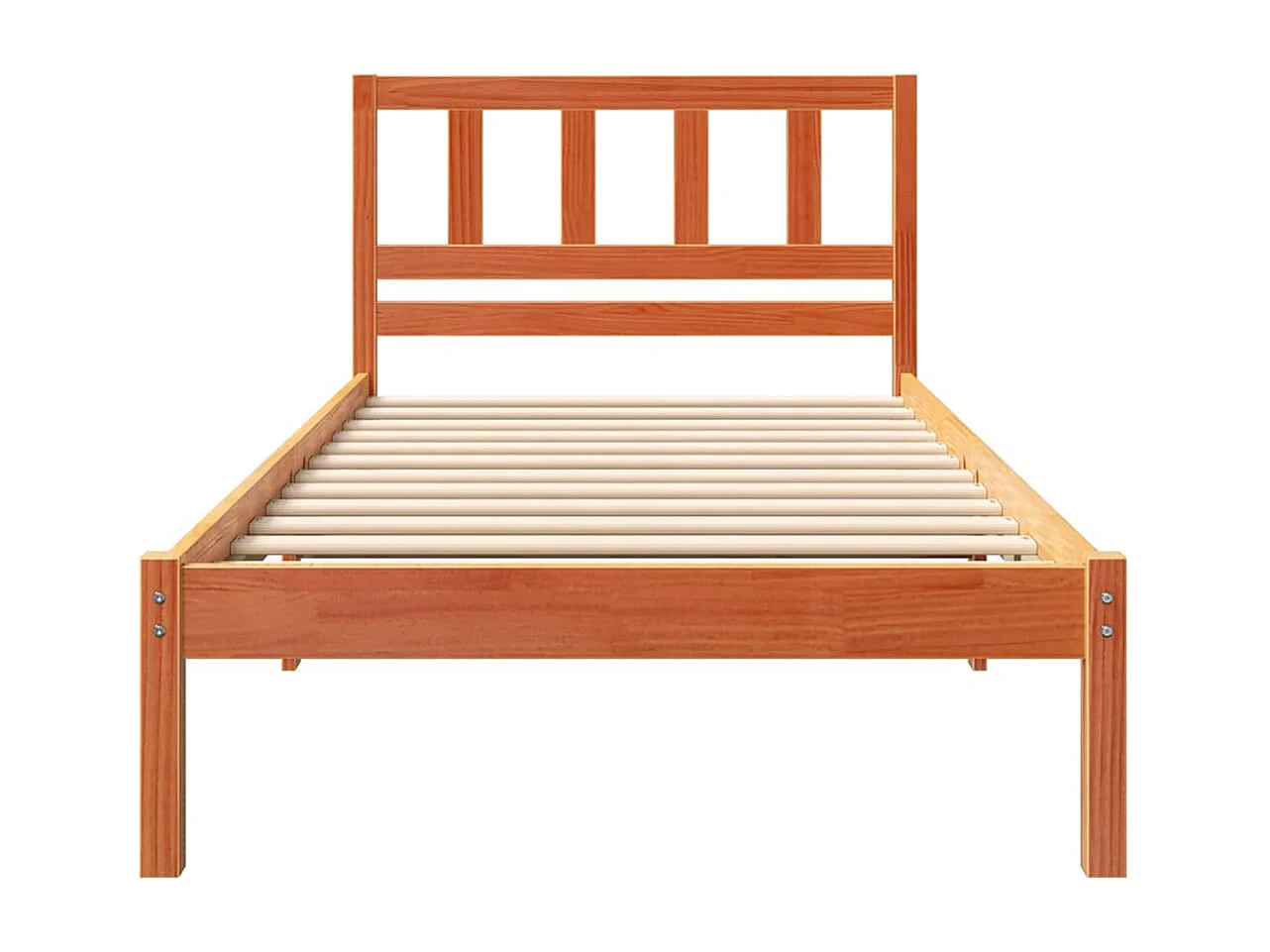 Lit simple | Lit adulte, enfant | Cadre de lit Marron cire 80x200 cm Bois massif en pin