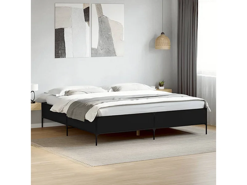 Lit double | Lit adulte | Cadre de lit noir 180x200 cm