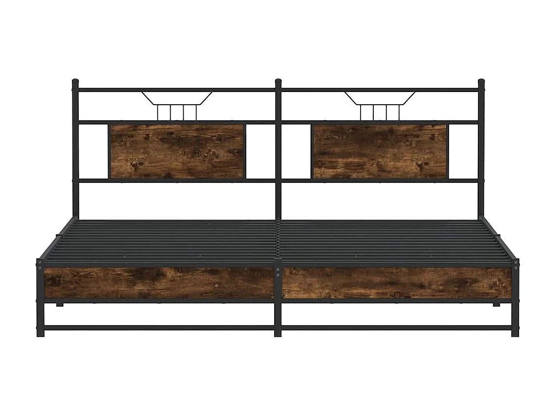 Lit double | Lit adulte | Cadre de lit chêne fumé 160x200 cm bois ingénierie