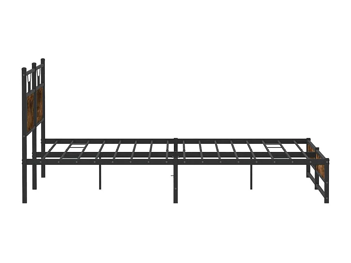 Lit double | Lit adulte | Cadre de lit chêne fumé 160x200 cm bois ingénierie