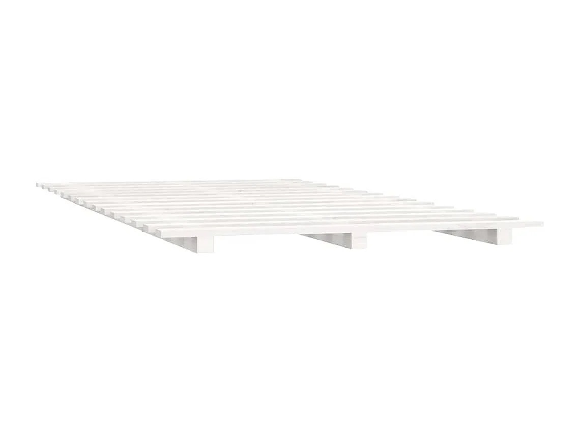 Lit double | Lit adulte | Cadre de lit blanc 150x200 cm bois de pin massif