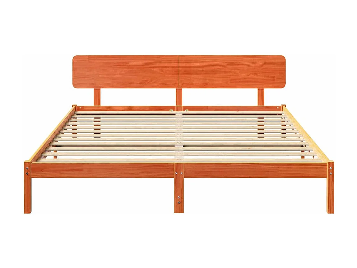 Lit double | Lit adulte | Cadre de lit Brun cire 180x200 cm Bois massif en pin