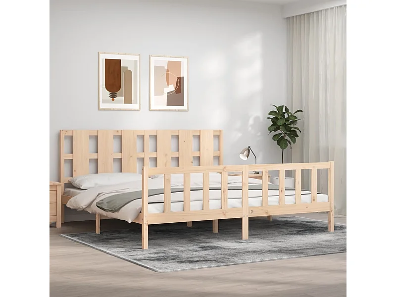 Lit double | Lit adulte | Cadre de lit 200x200 cm bois massif de pin