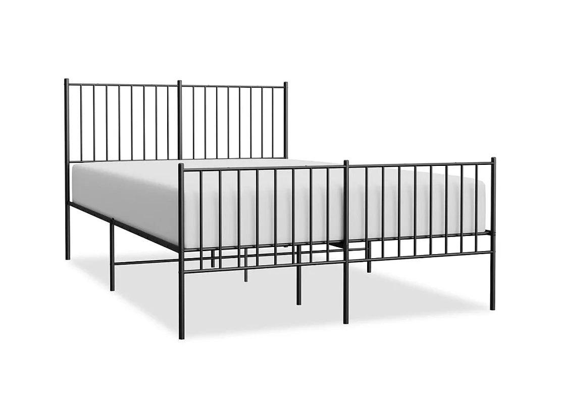 Lit double | Lit adulte | Cadre de lit métal avec pied de lit noir 140x190cm