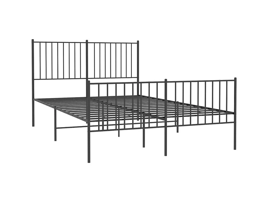 Lit double | Lit adulte | Cadre de lit métal avec pied de lit noir 140x190cm