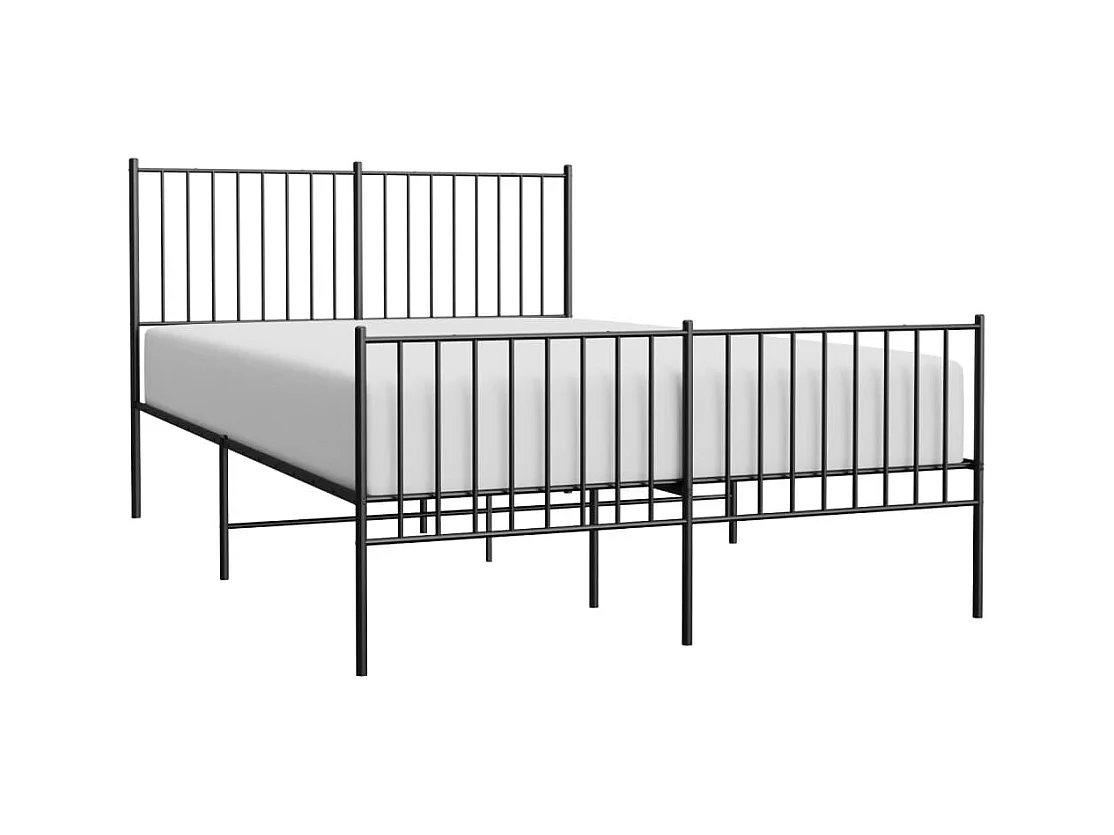 Lit double | Lit adulte | Cadre de lit métal avec pied de lit noir 140x190cm