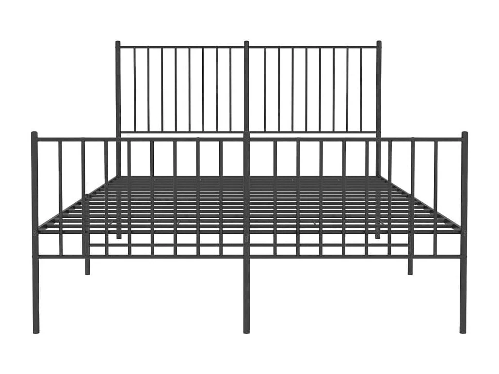 Lit double | Lit adulte | Cadre de lit métal avec pied de lit noir 140x190cm