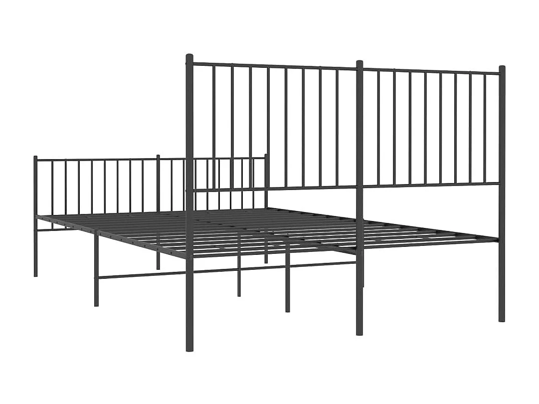 Lit double | Lit adulte | Cadre de lit métal avec pied de lit noir 140x190cm