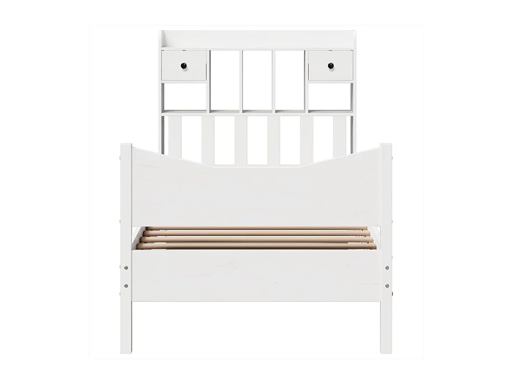 Letto per adulti | Letto singolo | Giroletto senza Materasso Bianco 90x200 cm Legno Massello Pino