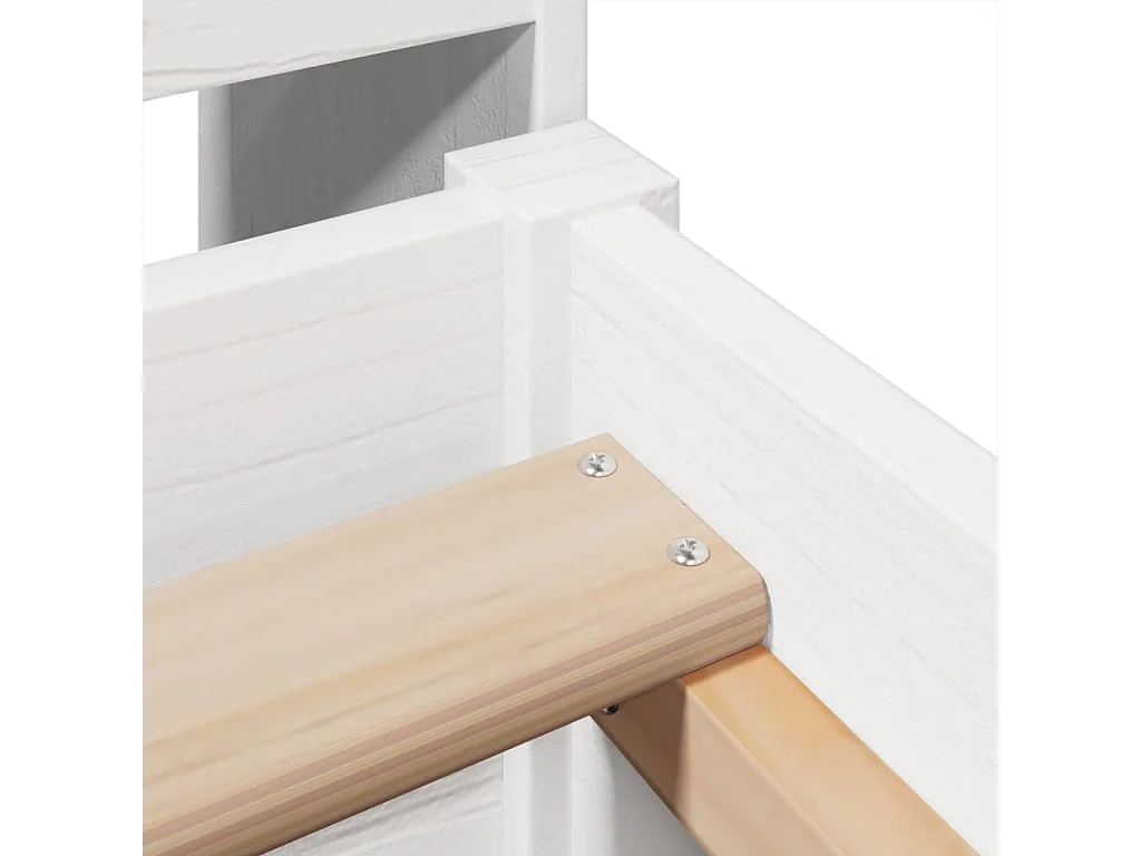 Letto per adulti | Letto singolo | Giroletto senza Materasso Bianco 90x200 cm Legno Massello Pino