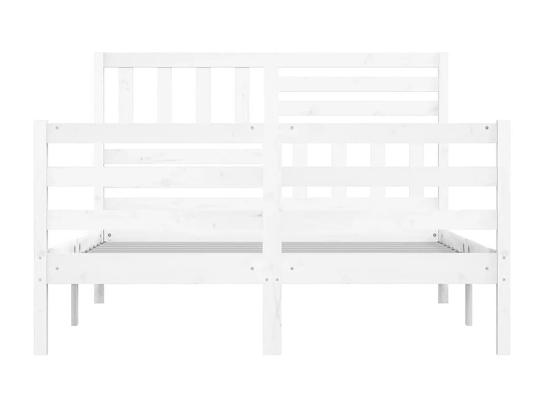 Lit simple | Lit adulte, enfant | Cadre de lit blanc 120x190 cm bois massif