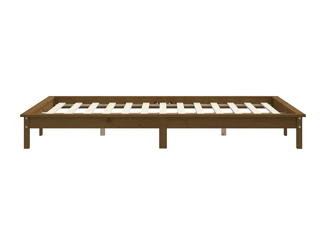 Lit double | Lit adulte | Cadre de lit marron miel 140x200 cm bois massif