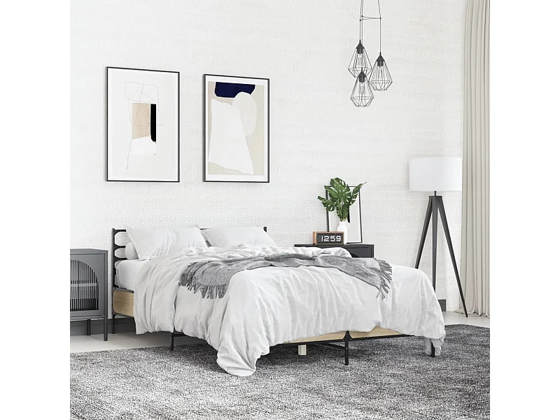 Lit double | Lit adulte | Cadre de lit chêne sonoma 140x190 cm