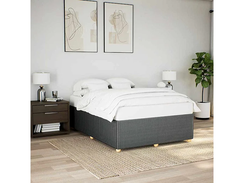 Letto per adulti | Letto matrimoniale | Giroletto senza Materasso Grigio Scuro 140x190 cm Tessuto