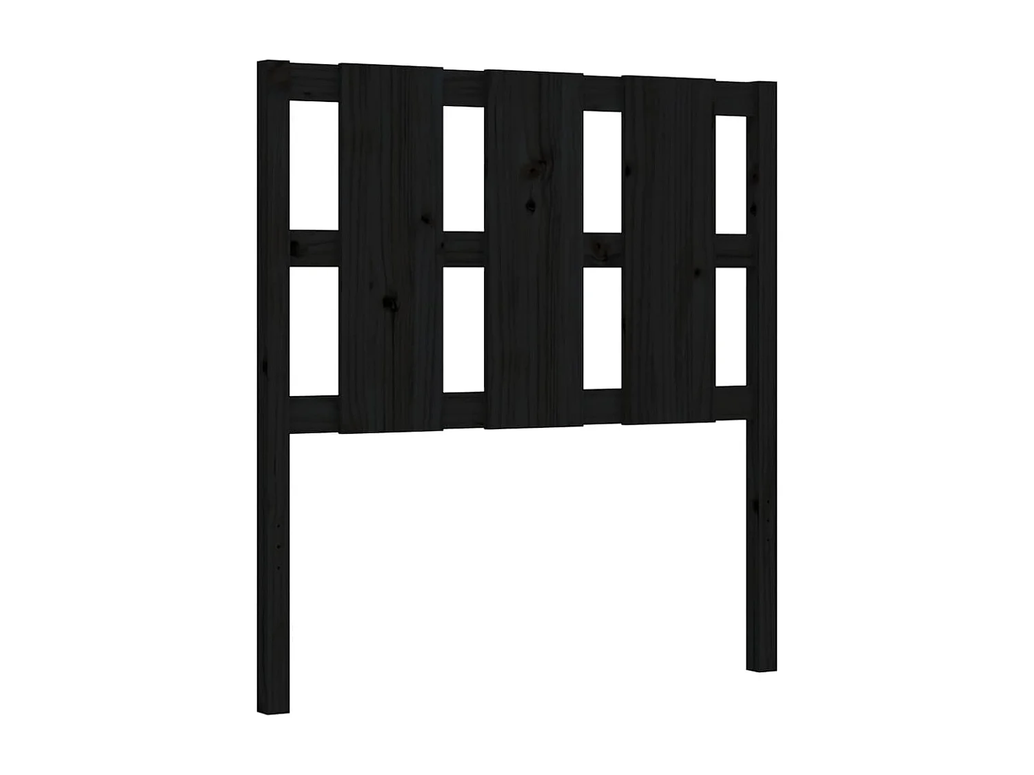 Lit simple | Lit adulte, enfant | Cadre de lit noir bois de pin massif 75x190 cm