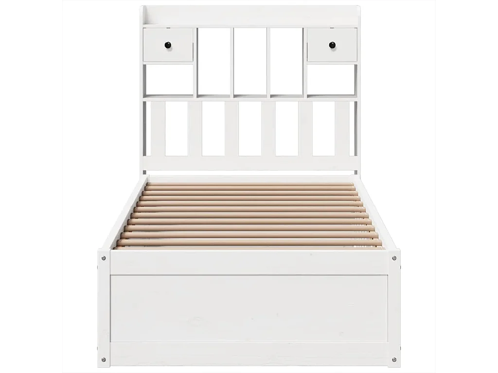 Lit simple | Lit adulte, enfant | Cadre de lit blanc 90x190 cm bois de pin massif