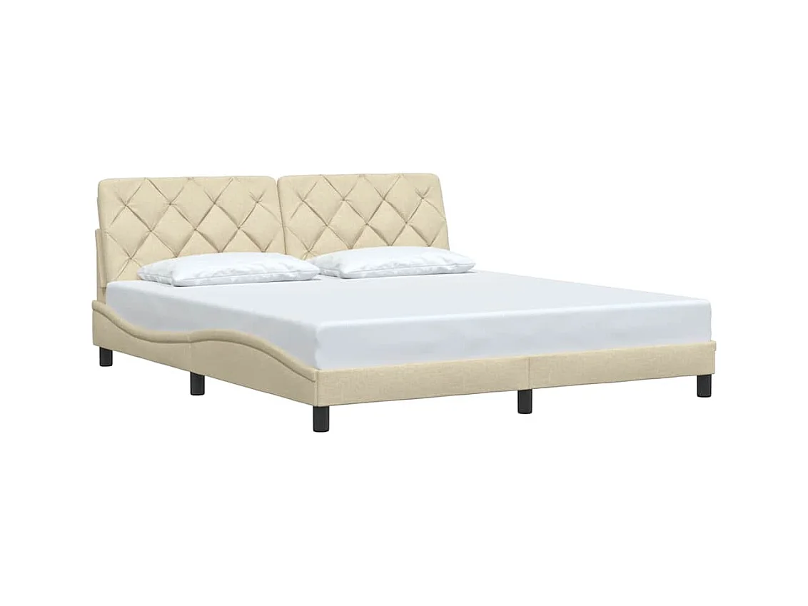 Letto per adulti | Letto matrimoniale | Giroletto senza Materasso Crema 180x200 cm in Tessuto