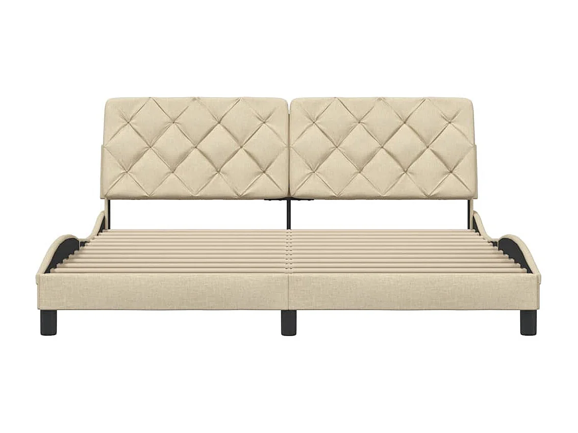 Letto per adulti | Letto matrimoniale | Giroletto senza Materasso Crema 180x200 cm in Tessuto