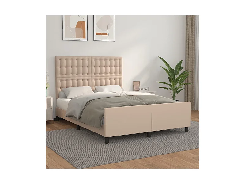 Lit double | Lit adulte | Cadre de lit cappuccino 140x190 cm similicuir