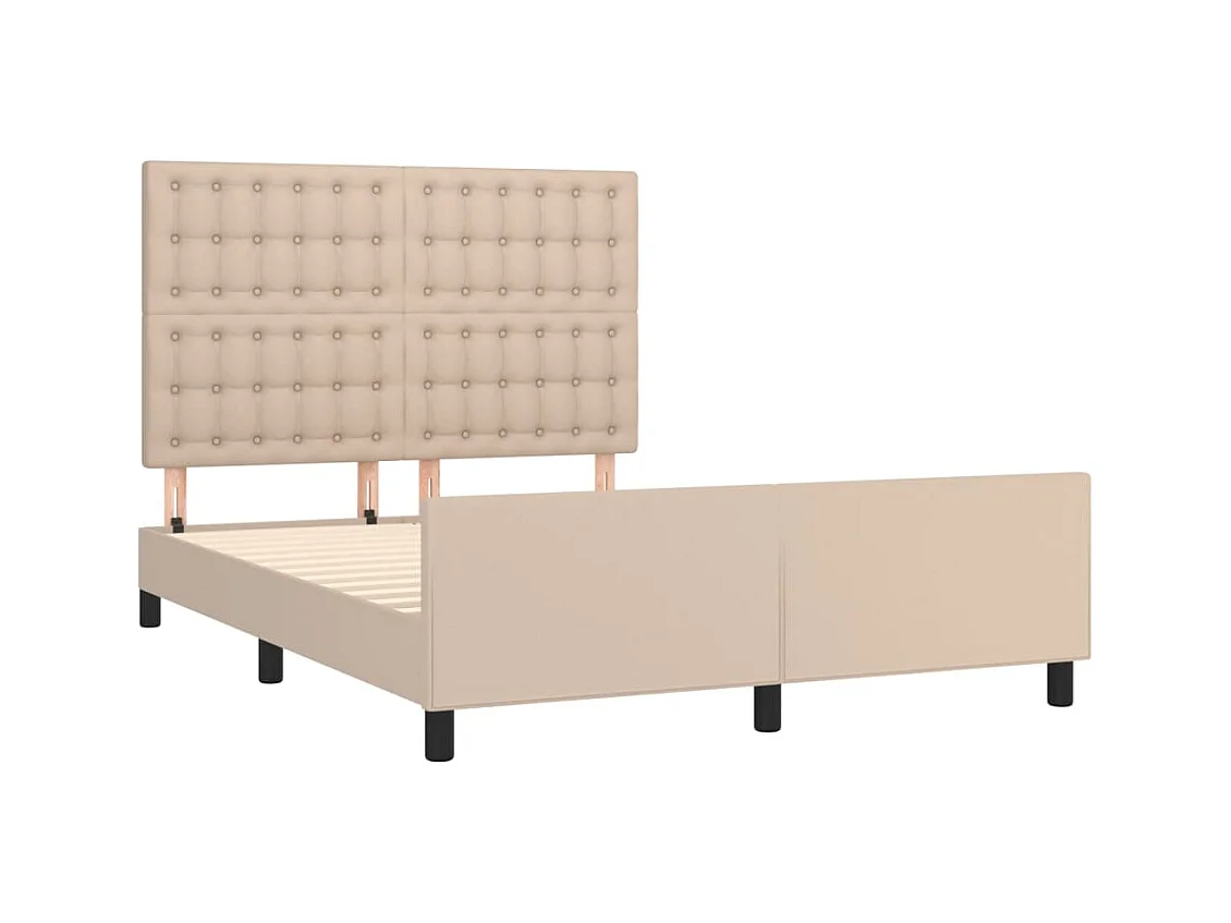 Lit double | Lit adulte | Cadre de lit cappuccino 140x190 cm similicuir