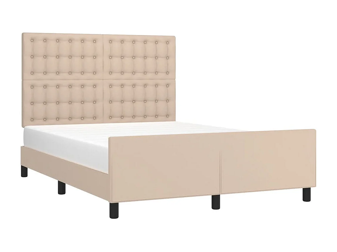 Lit double | Lit adulte | Cadre de lit cappuccino 140x190 cm similicuir