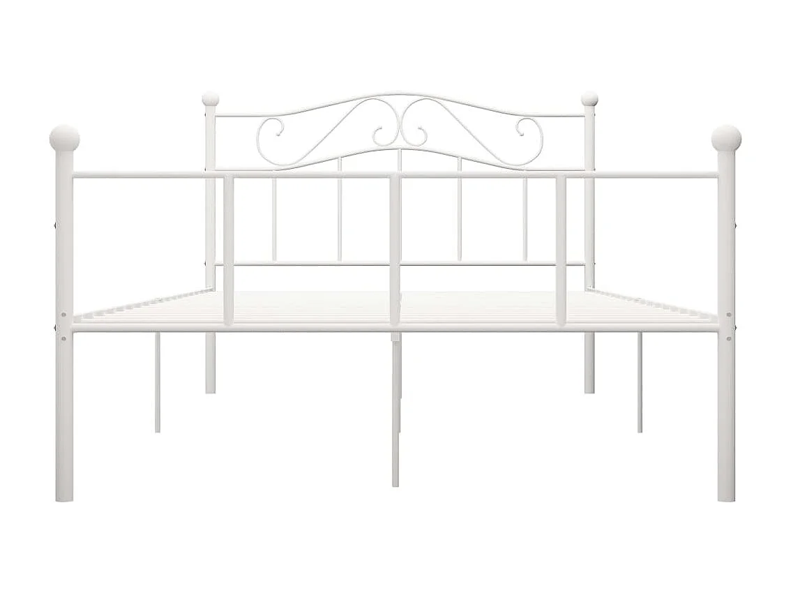 Lit double | Lit adulte | Cadre de lit blanc métal 140x200 cm