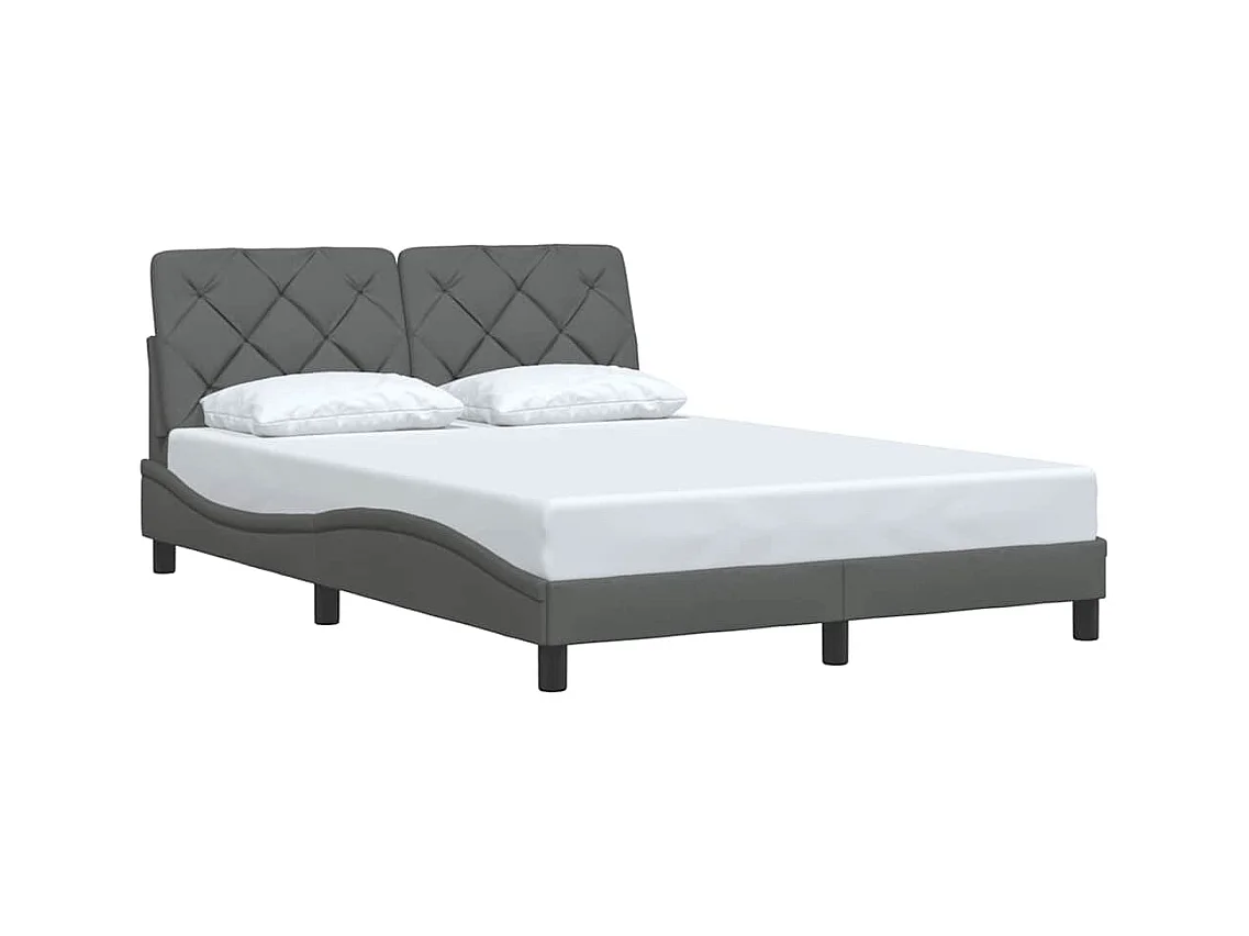 Letto per adulti | Letto singolo | Giroletto senza Materasso Grigio Scuro 120x200 cm Tessuto