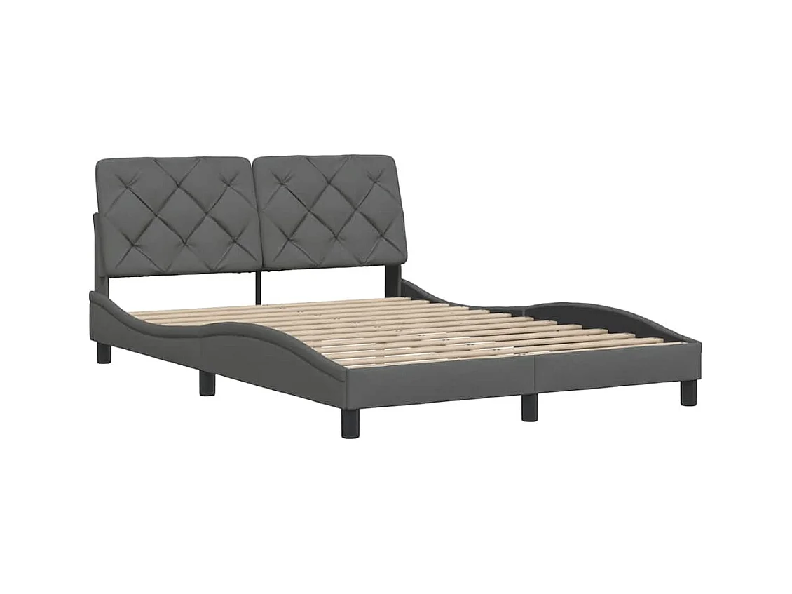 Letto per adulti | Letto singolo | Giroletto senza Materasso Grigio Scuro 120x200 cm Tessuto