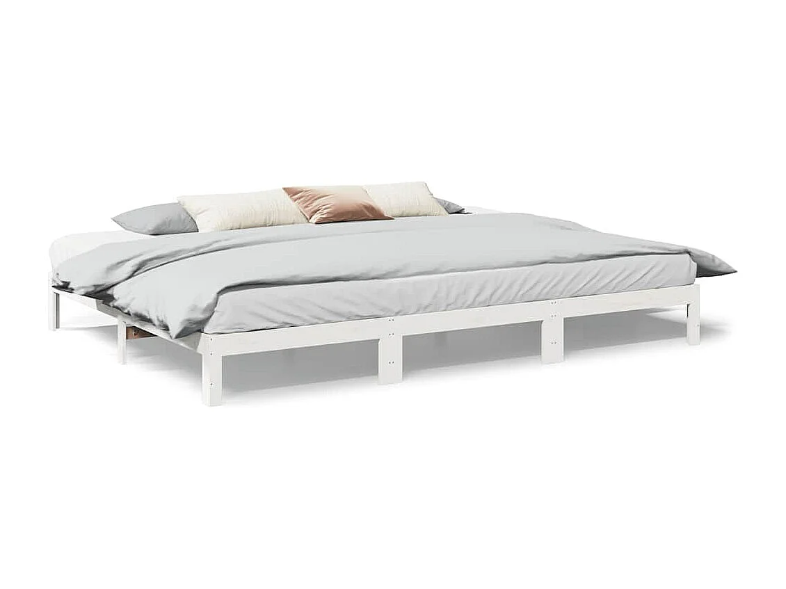 Lit double | Lit adulte | Cadre de lit familial blanc 270x200 cm