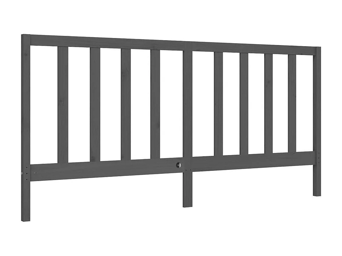 Lit double | Lit adulte | Cadre de lit gris 200x200 cm bois massif de pin