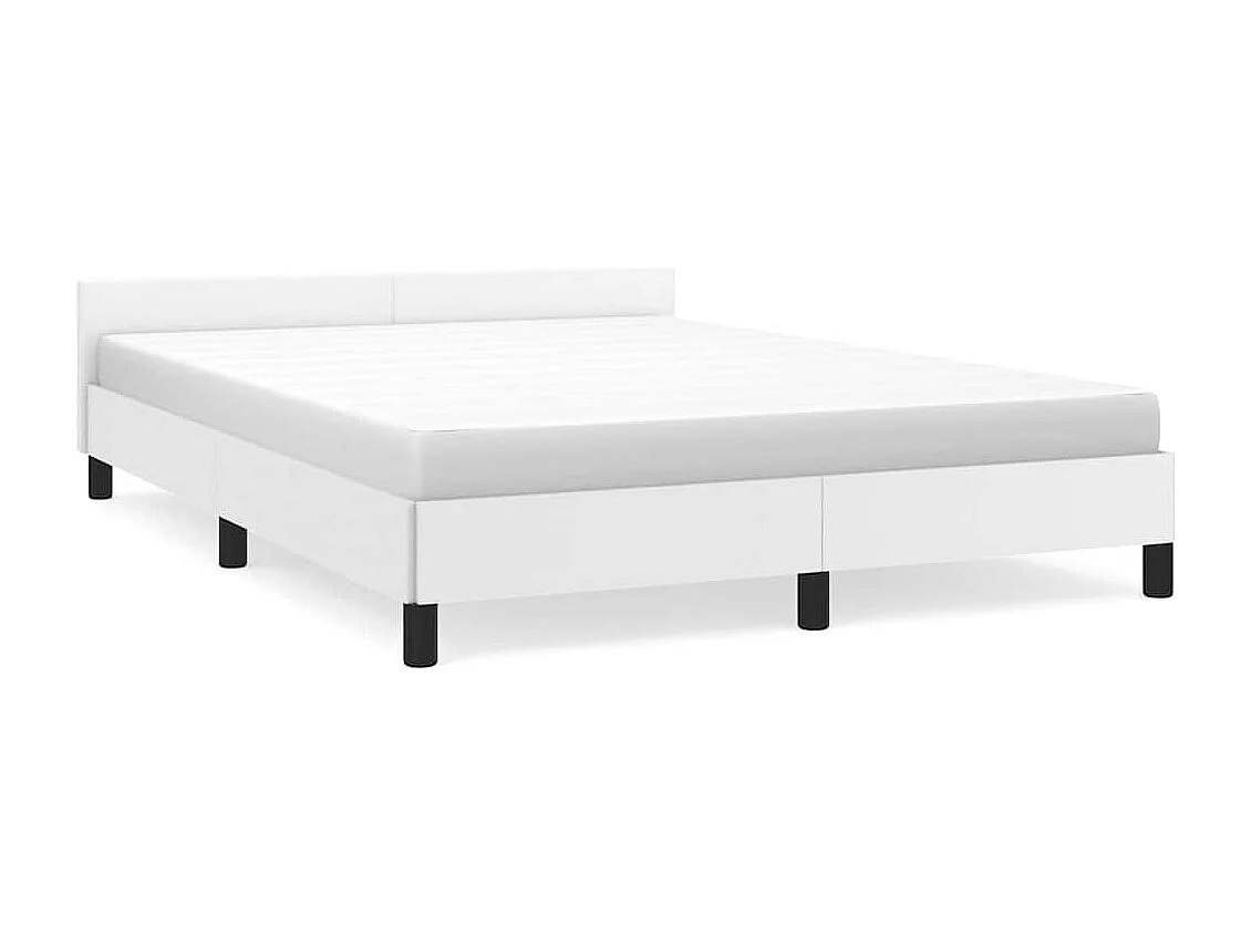Lit double | Lit adulte | Cadre de lit avec tête de lit blanc 140x200 cm