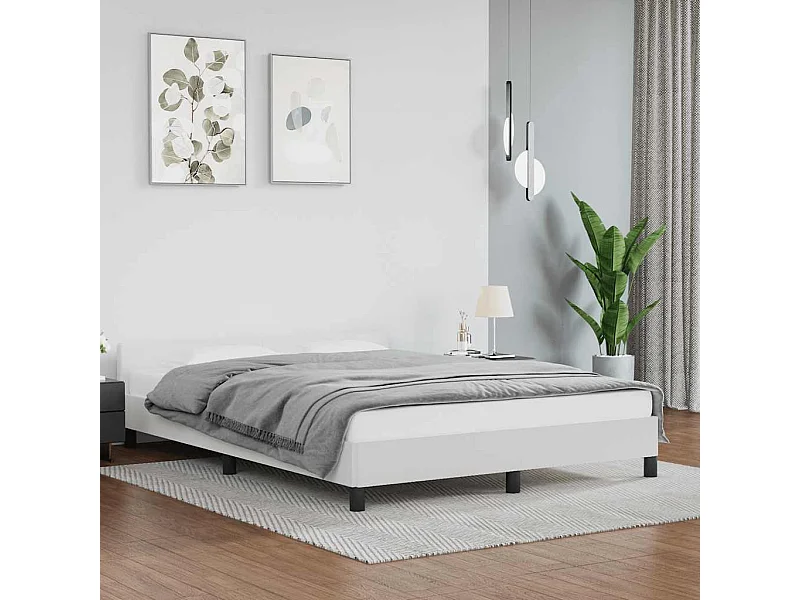 Lit double | Lit adulte | Cadre de lit avec tête de lit blanc 140x200 cm